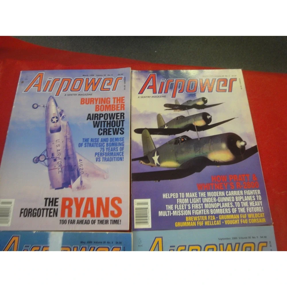 4 lot Vintage 1998 99 2000 AIRPOWER magazine airplane war plane aircraft 50th an